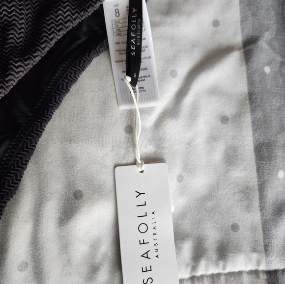 Seafolly Australia Slice Of Splice Deep V Neck One Piece Size US 4 NWT - Picture 10 of 13